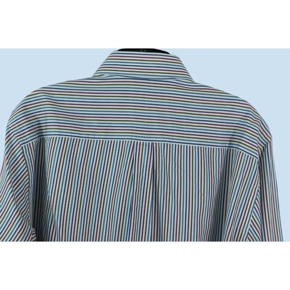 PETER MILLAR MENS MULTI COLOR STRIPED LONG SLEEVE BUTTON DOWN COLLARED SHIRT M - Picture 10 of 10